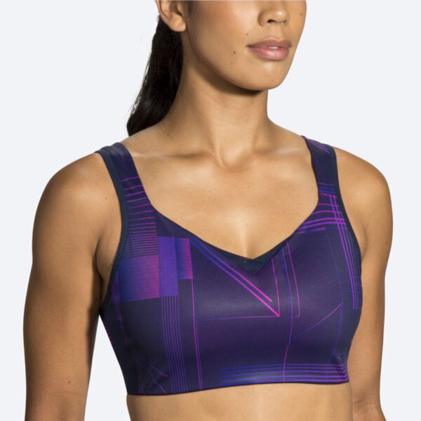 نیمتنه ورزشی بروکس Brooks Convertible bra سرمه ایی طرح دار