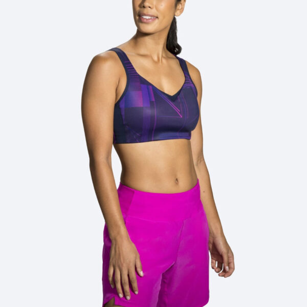 نیمتنه ورزشی بروکس Brooks Convertible bra سرمه ایی طرح دار