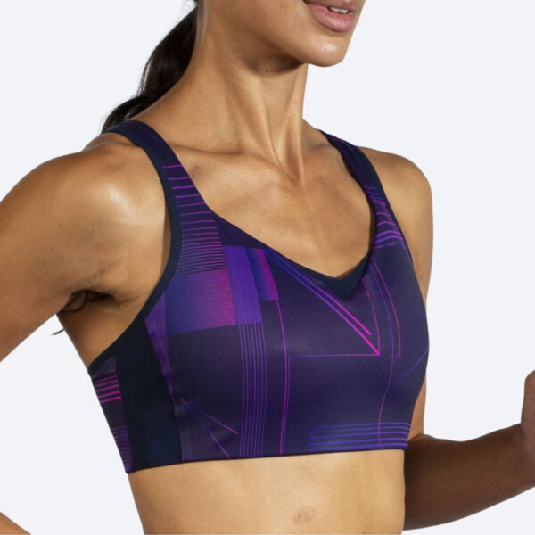 نیمتنه ورزشی بروکس Brooks Convertible bra سرمه ایی طرح دار