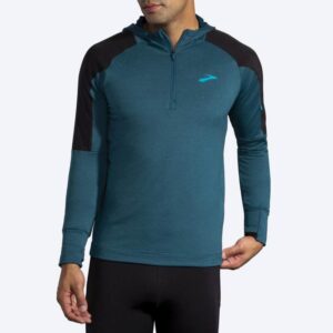 هودی نیم زیپ ترمال مردانه Brooks thermal Hoodie سبز