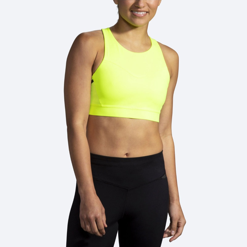 نیمتنه ورزشی بروکس Brooks 3 Pocket Run bra فسفری