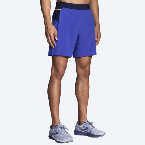 شورت ورزشی مردانه بروکس Brooks Sherpa 7" 2-in-1 آبی کاربنی