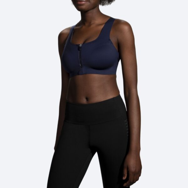 سوتین زیپ دار ورزشی بروکس Brooks DARE ZIP Run bra سرمه ای