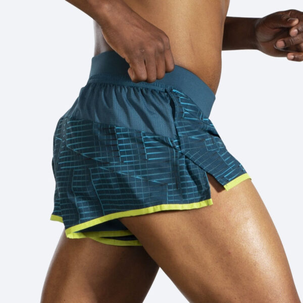 شورت ورزشی مردانه بروکس Brooks Sherpa 3" Split short سبز طرح دار