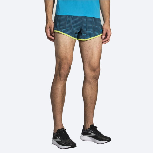 شورت ورزشی مردانه بروکس Brooks Sherpa 3" Split short سبز طرح دار