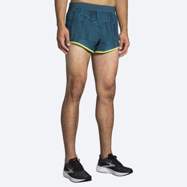 شورت ورزشی مردانه بروکس Brooks Sherpa 3" Split short سبز طرح دار