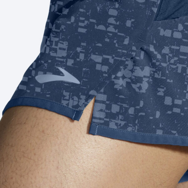 شورت ورزشی مردانه بروکس Brooks Sherpa 3" Split short آبی طرح دار