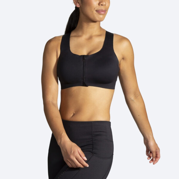 سوتین زیپ دار ورزشی بروکس Brooks Dare Zip run bra 2 مشکی