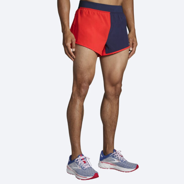 شورت ورزشی مردانه بروکس Brooks Sherpa 3" Split short سرمه ای قرمز