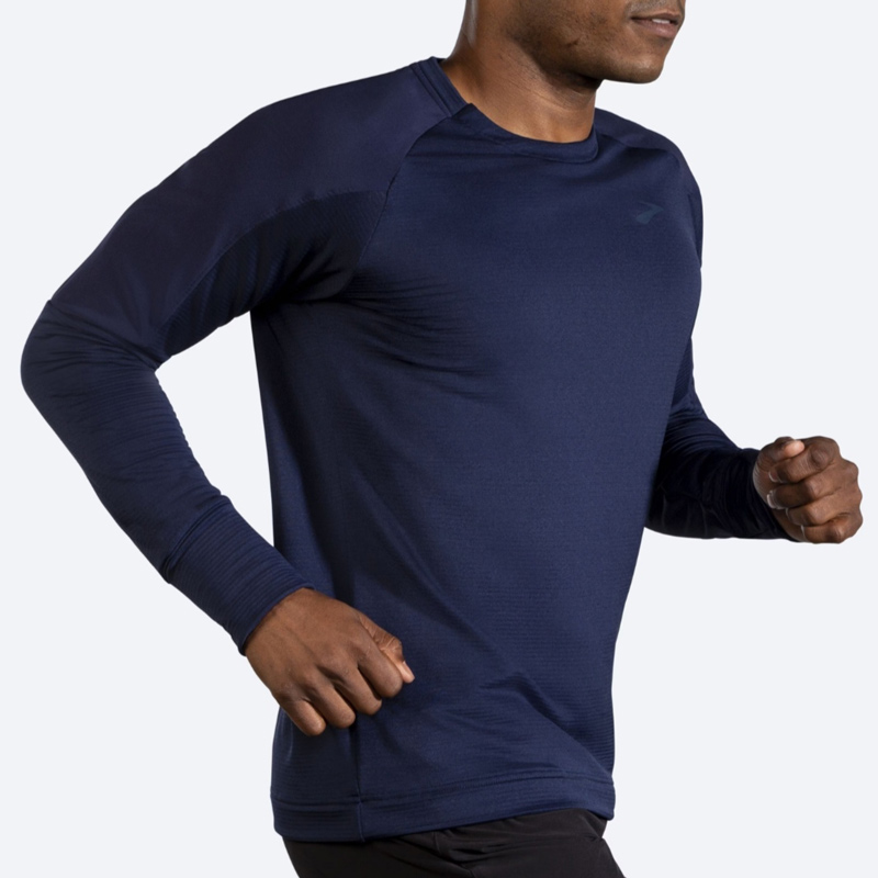 بلوز ورزشی ترمال مردانه بروکس Brooks Thermal Long Sleeve سرمه ای