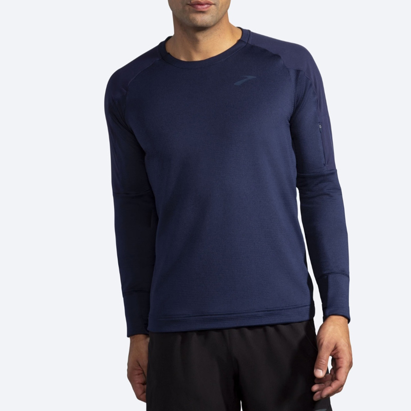 بلوز ورزشی ترمال مردانه بروکس Brooks Thermal Long Sleeve سرمه ای