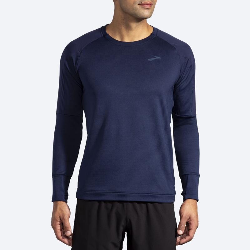 بلوز ورزشی ترمال مردانه بروکس Brooks Thermal Long Sleeve سرمه ای