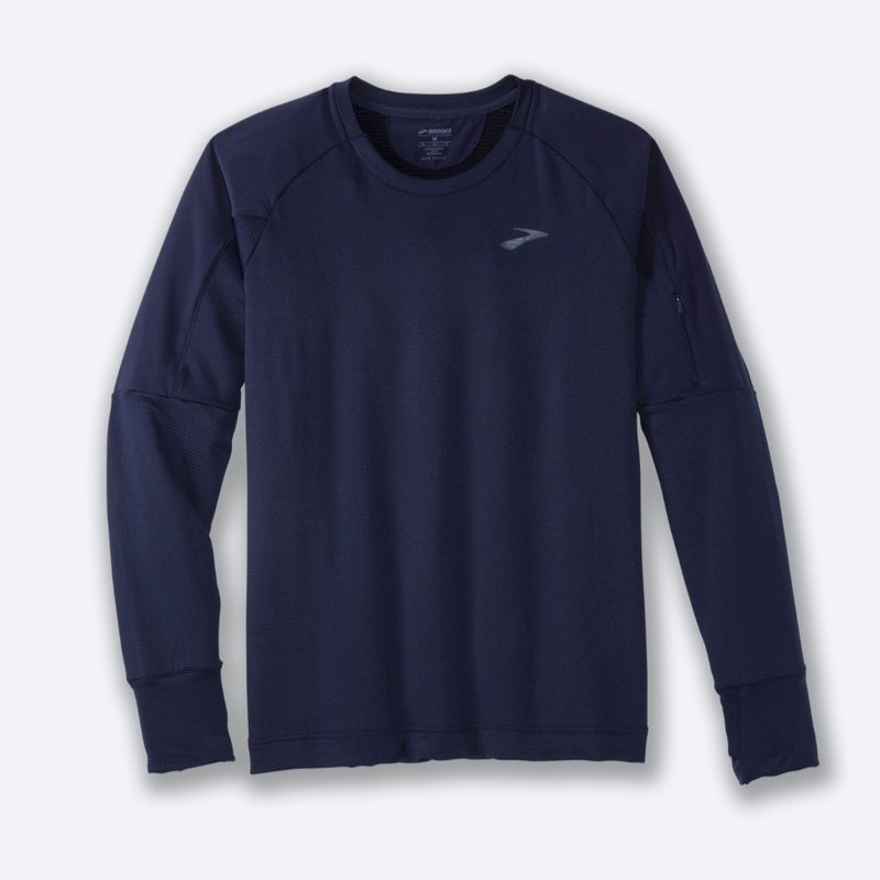 بلوز ورزشی ترمال مردانه بروکس Brooks Thermal Long Sleeve سرمه ای
