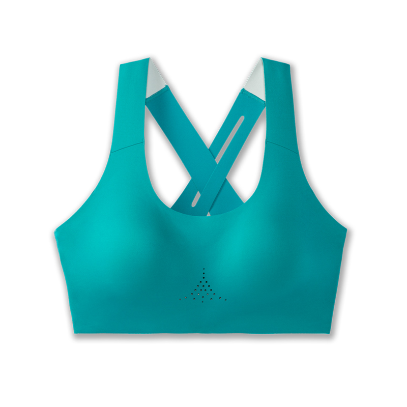 برا ورزشی بروکس Brooks Dare Crossback run bra 2 سبز نیلی