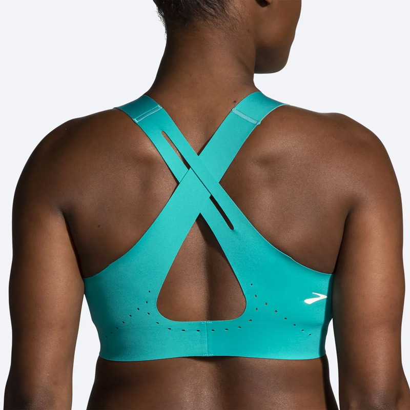 برا ورزشی بروکس Brooks Dare Crossback run bra 2 سبز نیلی