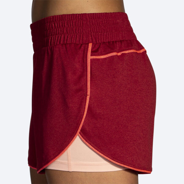 شورت ورزشی زنانه کشاله دار بروکس Brooks Rep 3" 2-in-1 Short عنابی