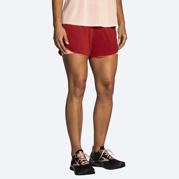 شورت ورزشی زنانه کشاله دار بروکس Brooks Rep 3" 2-in-1 Short عنابی