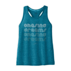 تاپ ورزشی زنانه بروکس Brooks Distance Tank 2 آبی تالابی طرح دار