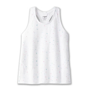 تاپ ورزشی زنانه بروکس Brooks Distance Tank 2 سفید طرح دار
