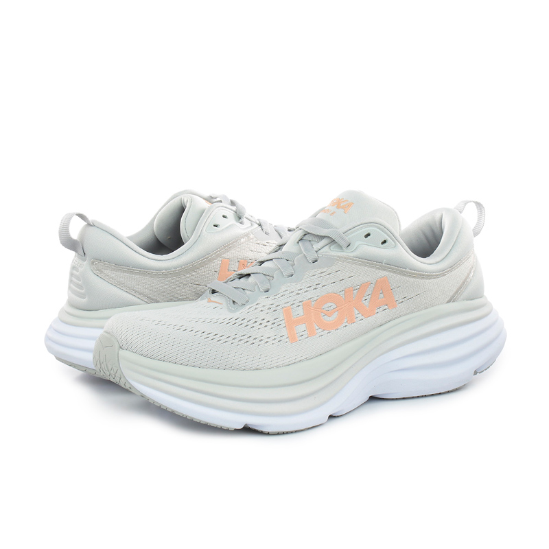 کفش رانینگ زنانه هوکا Hoka Women's Running Shoes Bondi 8 طوسی روشن