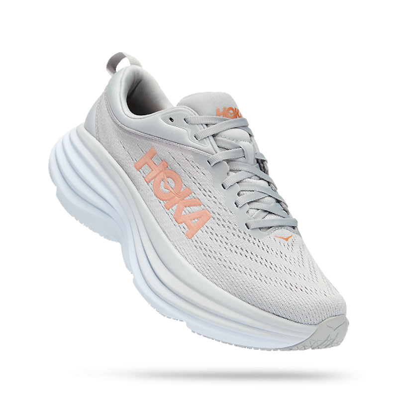 کفش رانینگ زنانه هوکا Hoka Women's Running Shoes Bondi 8 طوسی روشن