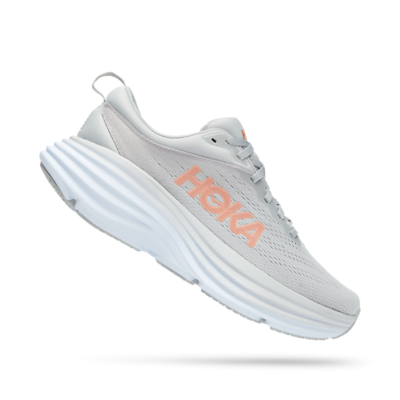 کفش رانینگ زنانه هوکا Hoka Women's Running Shoes Bondi 8 طوسی روشن