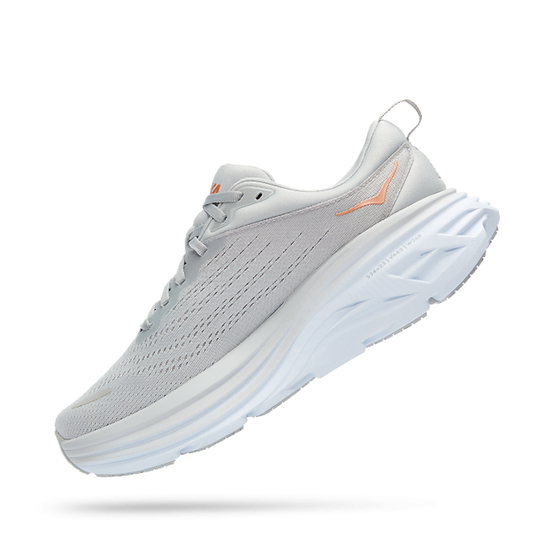 کفش رانینگ زنانه هوکا Hoka Women's Running Shoes Bondi 8 طوسی روشن