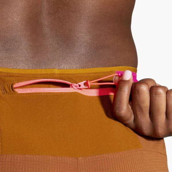 شورت ورزشی زنانه کشاله دار بروکس Brooks High Point 3" 2-in-1 Short دارچینی