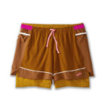 شورت ورزشی زنانه کشاله دار بروکس Brooks High Point 3" 2-in-1 Short دارچینی