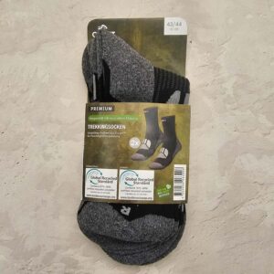 جوراب ترکینگ کریویت Crivit Chaussettes De Teraking (پک دو جفتی) مشکی/خاکستری