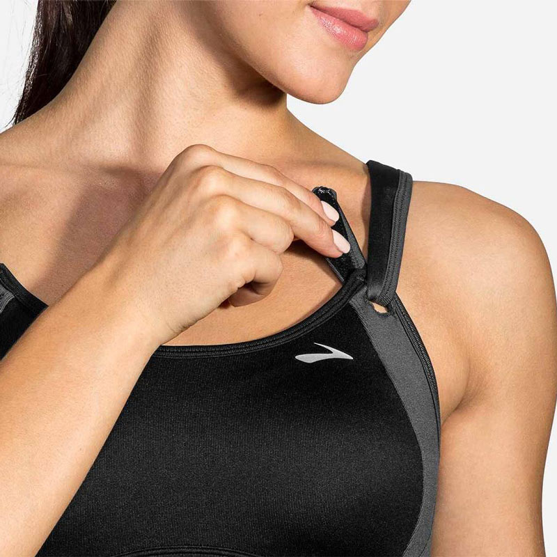 برا ورزشی بروکس Brooks Fiona Run Bra مشکی خاکستری