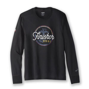 بلوز ورزشی مردانه بروکس Brooks Distance Graphic Long Sleeve مشکی طرح دار