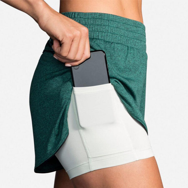 شورت ورزشی زنانه کشاله دار بروکس Brooks Rep 3" 2-in-1 Short سبز نعایی