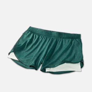 شورت ورزشی زنانه کشاله دار بروکس Brooks Rep 3″ 2-in-1 Short سبز نعایی