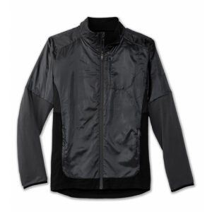 کاپشن ورزشی مردانه بروکس Brooks Fusion Hybrid Jacket مشکی ذغالی