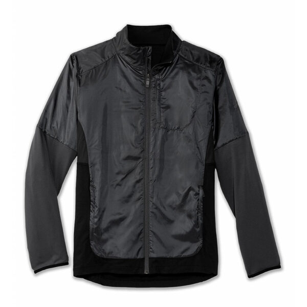کاپشن ورزشی مردانه بروکس Brooks Fusion Hybrid Jacket مشکی ذغالی