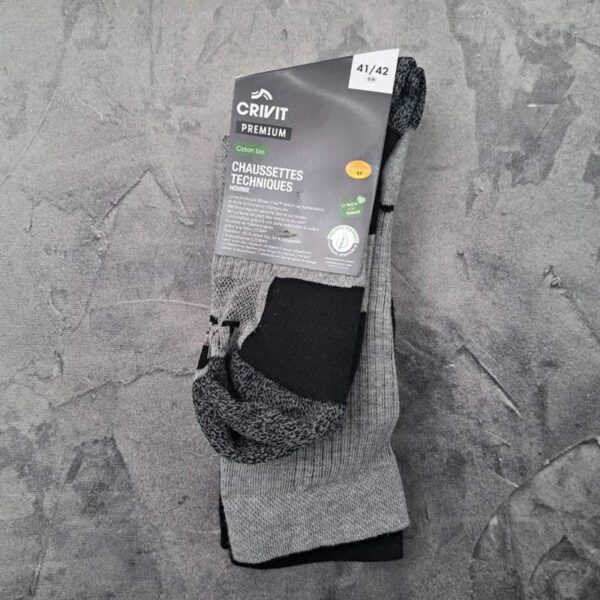 جوراب ورزشی حرفه ای کریویت Crivit Funktions Socken (پک دو جفتی) مشکی خاکستری