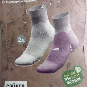 جوراب ورزشی حرفه ای زنانه کریویت Crivit Performance Socken (پک دو جفتی) طوسی بنفش