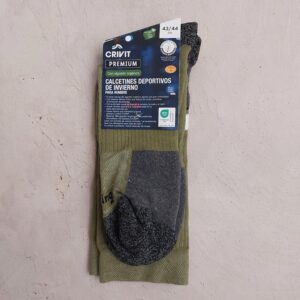 جوراب رانینگ زمستانی مردانه کریویت CRIVIT Winter Running Socks زیتونی خاکستری