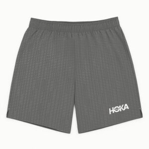 شورت ورزشی مردانه هوکا Hoka GLIDE 7 Short خاکستری