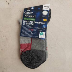 جوراب رانینگ زمستانی زنانه کریویت CRIVIT Winter Running Socks طوسی خاکستری