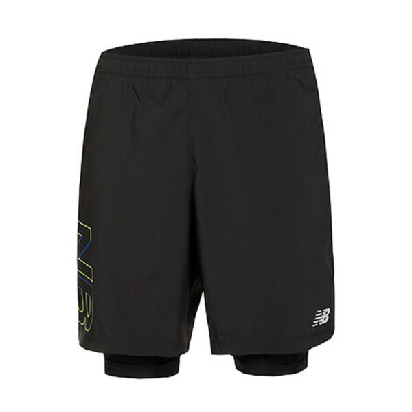 شورت کشاله دار ورزشی مردانه نیو بالانس New Balance PR Pacer 7" 2-in-1 Short مشکی