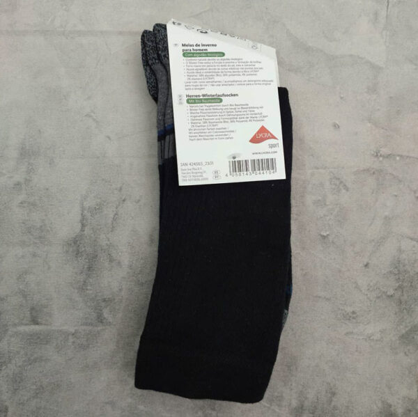 جوراب رانینگ زمستانی کریویت CRIVIT Winter Running Socks مشکی طوسی