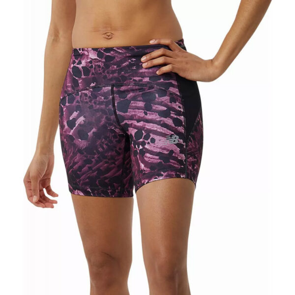شورت تایت ورزشی زنانه نیو بالانس New Balance PRT Impt Fit Short Tight طرح دار