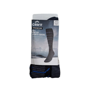 جوراب کوهنوردی مردانه کریویت CRIVIT Ski Socks 01 مشکی خاکستری
