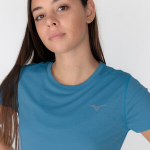 تیشرت رانینگ زنانه میزانو Mizuno impulse core Tee آبی نفتی