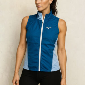 جلیقه رانینگ زنانه میزانو Mizuno Aero Vest آبی طوسی یخی