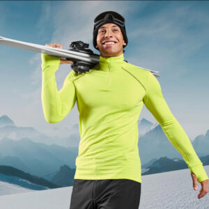 نیم زیپ ترمال مردانه کریویت Crivit Thermo Funktionsshirt زرد فسفری