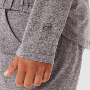 سویشرت ورزشی زنانه آسیکس Asics Soft Stretch Knit Full Zip خاکستری