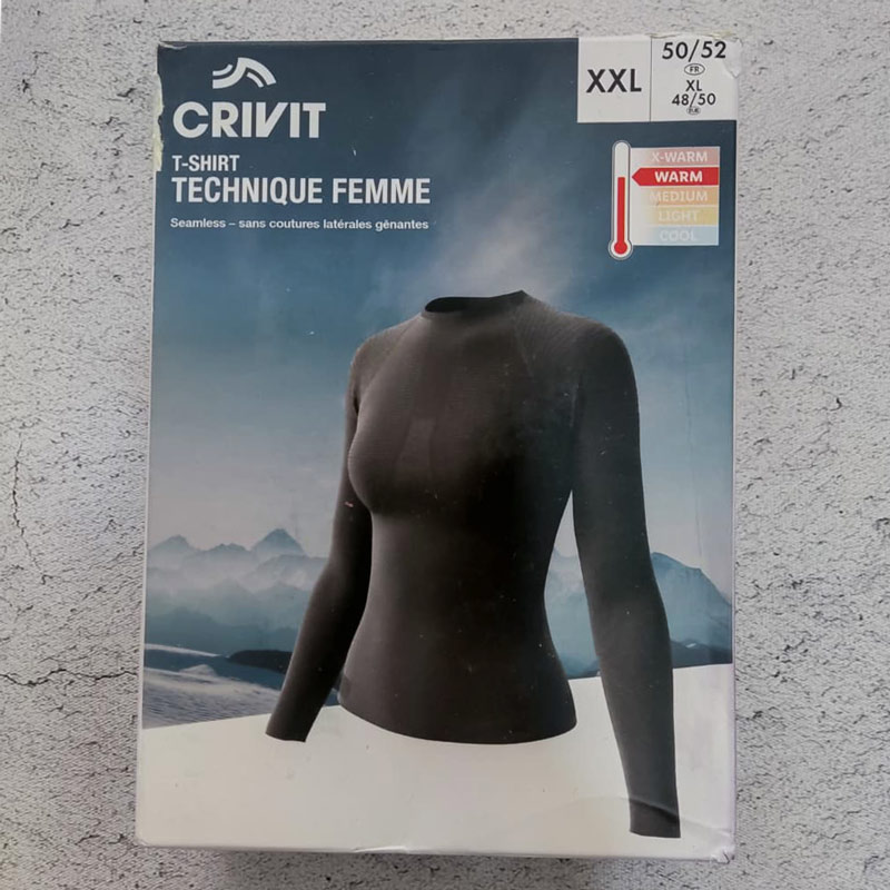 بلوز بیس لایر زنانه کوهنوردی کریویت Crivit Sous Vetement Technique 01 مشکی